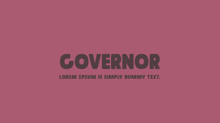 Governor Font Family