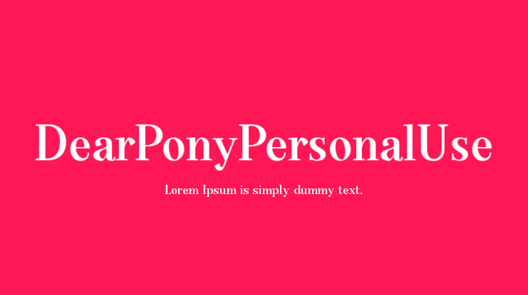 DearPonyPersonalUse Font Family