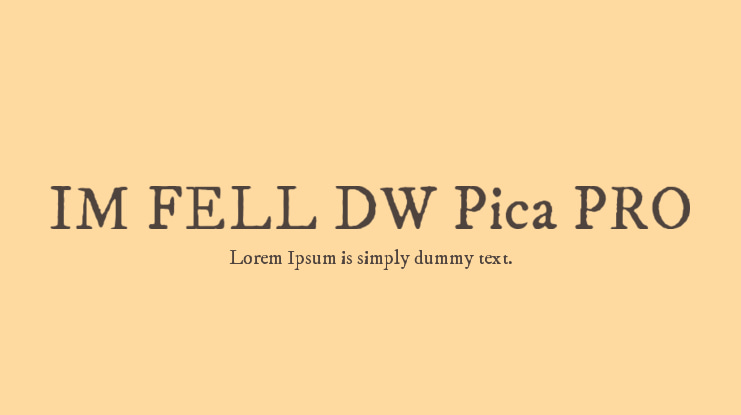 IM FELL DW Pica PRO Font Family