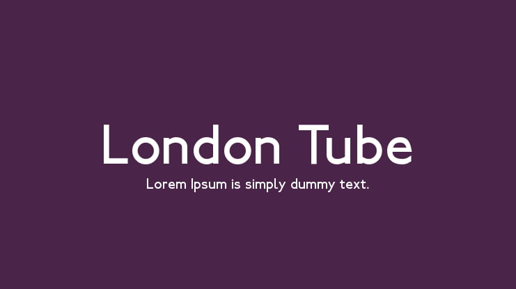 London Tube Font