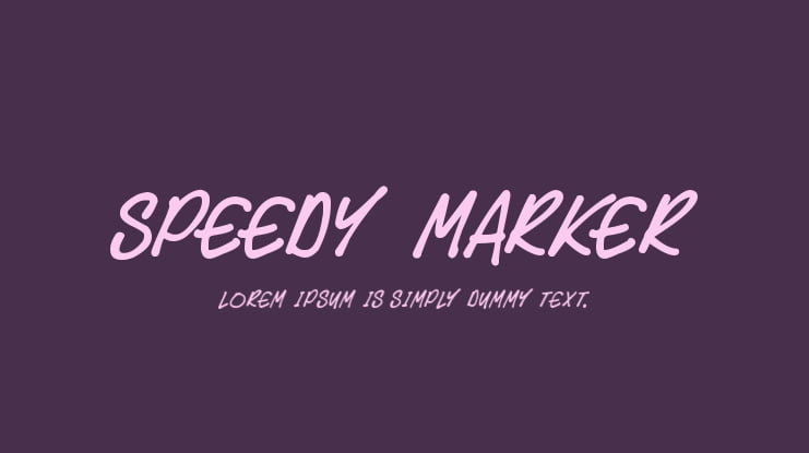 Speedy Marker Font Family