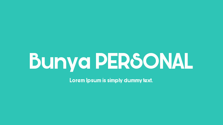 Bunya PERSONAL Font Family