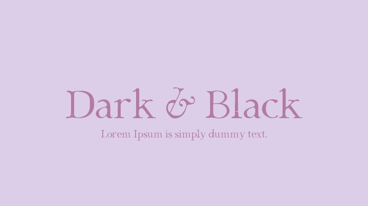 Dark & Black Font