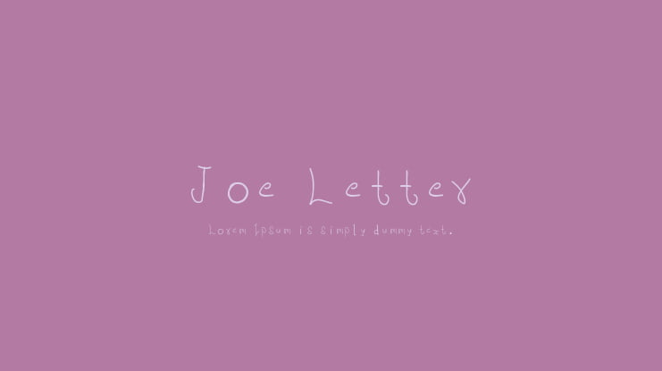 Joe Letter Font