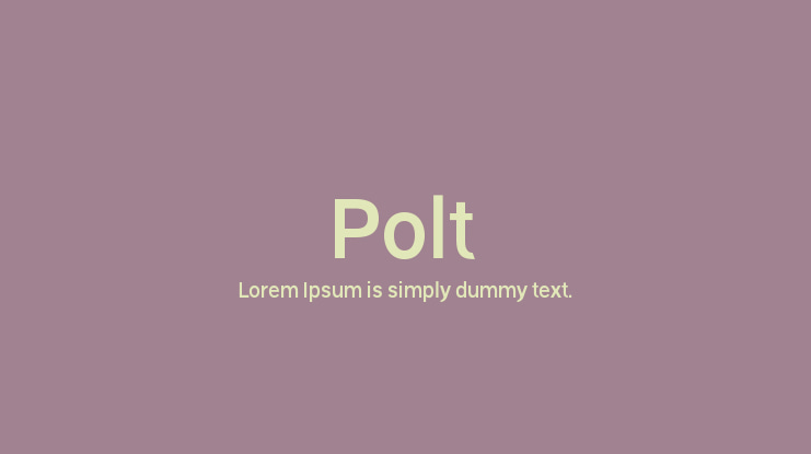 Polt Font Family