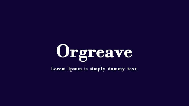 Orgreave Font Family
