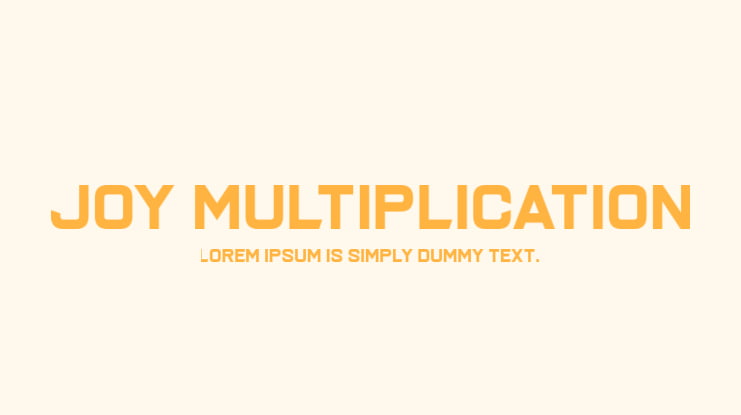 Joy Multiplication Font