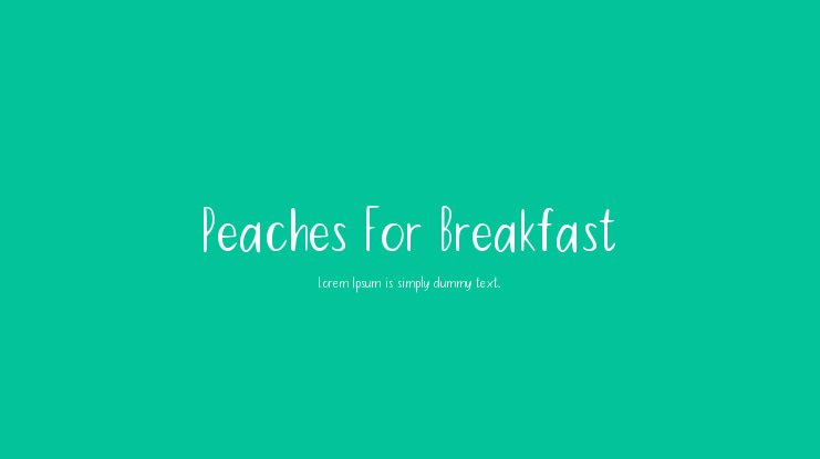Peaches For Breakfast Font
