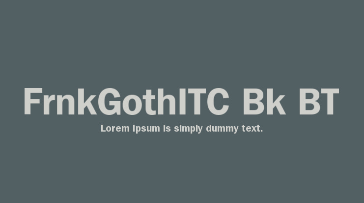 FrnkGothITC Bk BT Font Family