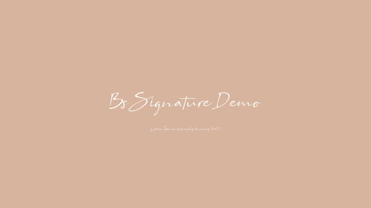 Bs Signature Demo Font