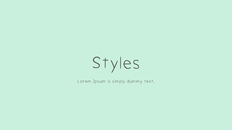 Styles Font
