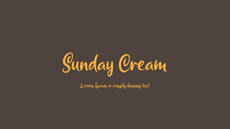 Sunday Cream Font