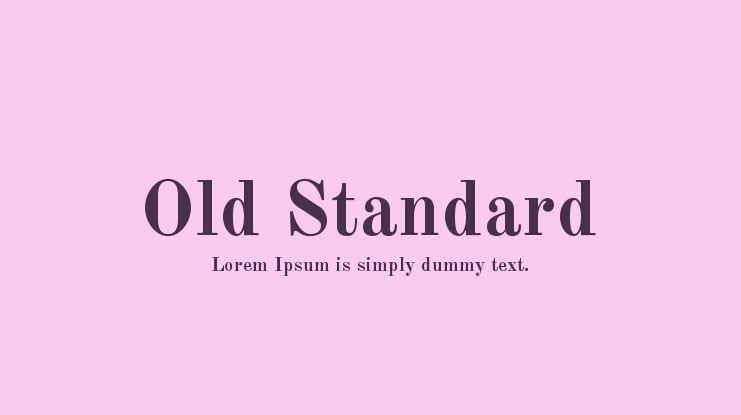 Old Standard Font Family