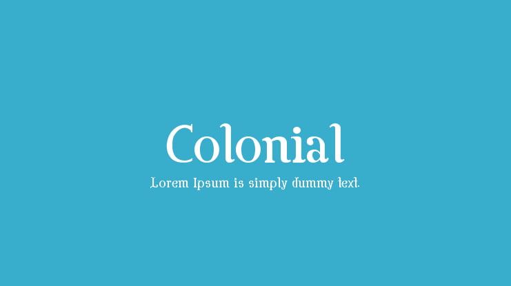 Colonial Font