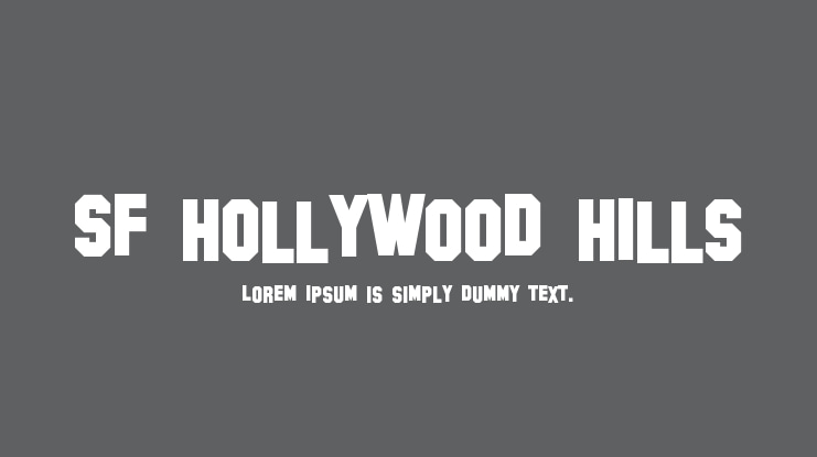 SF Hollywood Hills Font Family