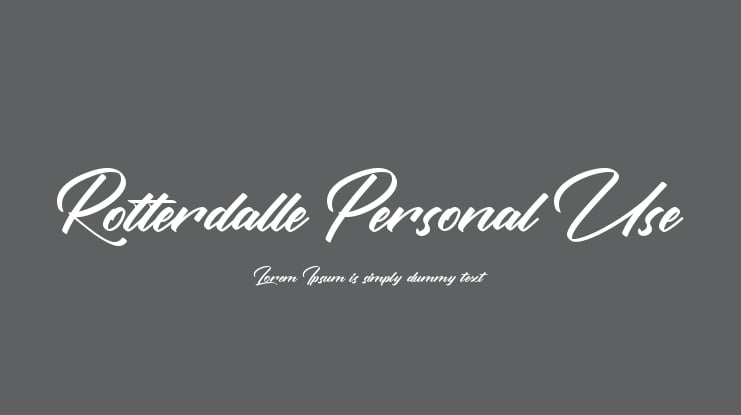 Rotterdalle Personal Use Font