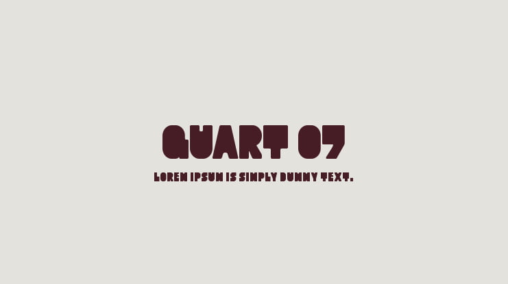 Quart 07 Font