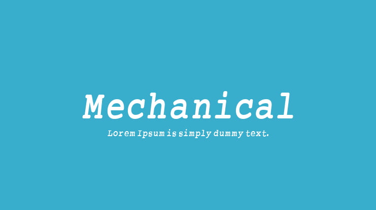 Mechanical Font Family