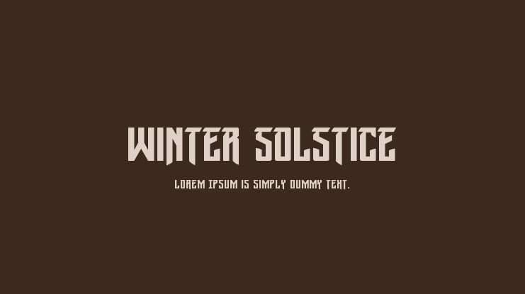 Winter Solstice Font Family