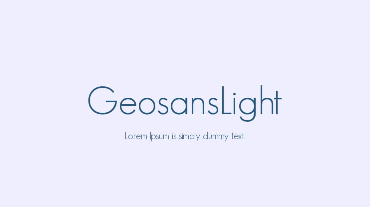 GeosansLight Font Family