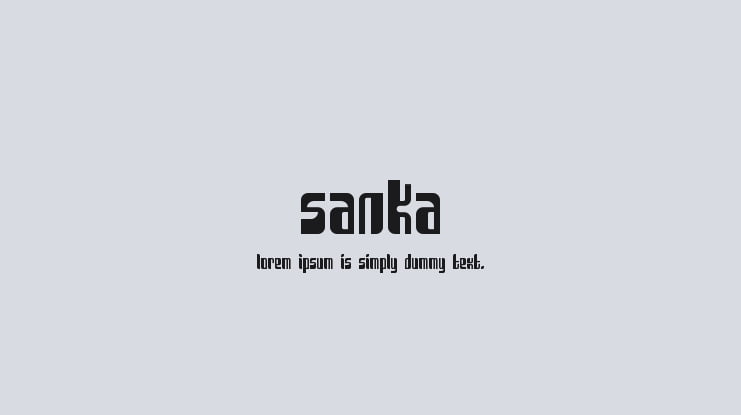 Sanka Font