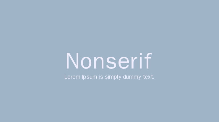 Nonserif Font