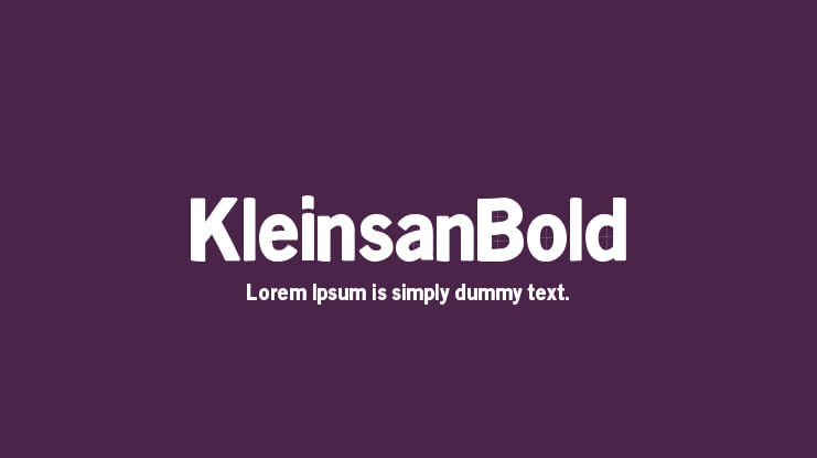 KleinsanBold Font