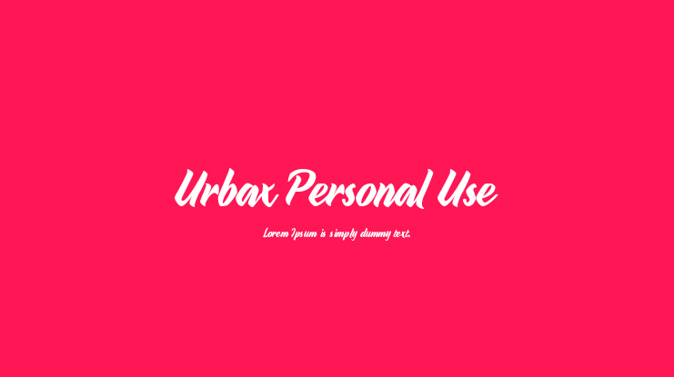 Urbax Personal Use Font