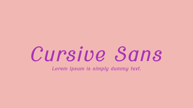 Cursive Sans Font