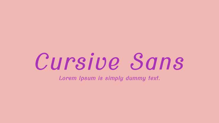 Cursive Sans Font