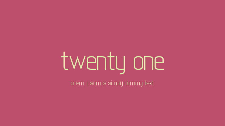 twenty-one Font