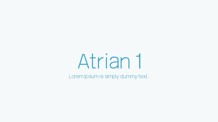Atrian 1 Font Family
