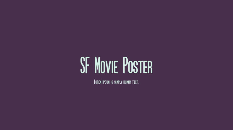 SF Movie Poster Font Family