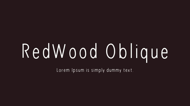 RedWood Oblique Font Family