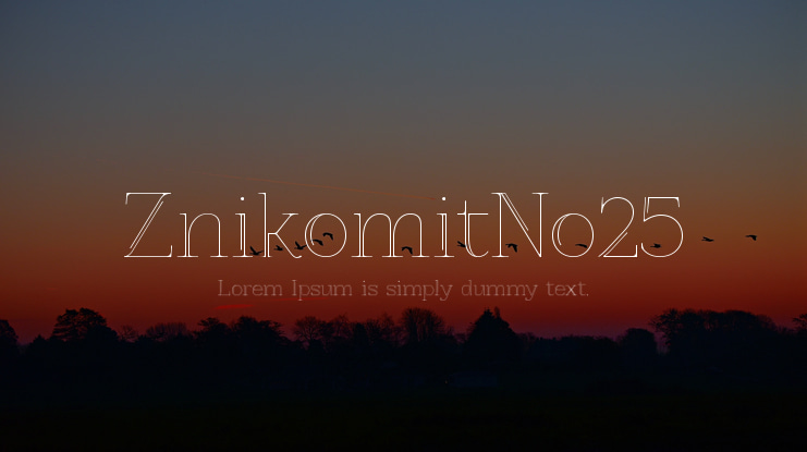 ZnikomitNo25 Font