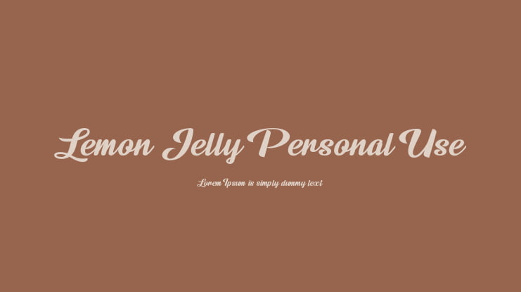 Lemon Jelly Personal Use Font