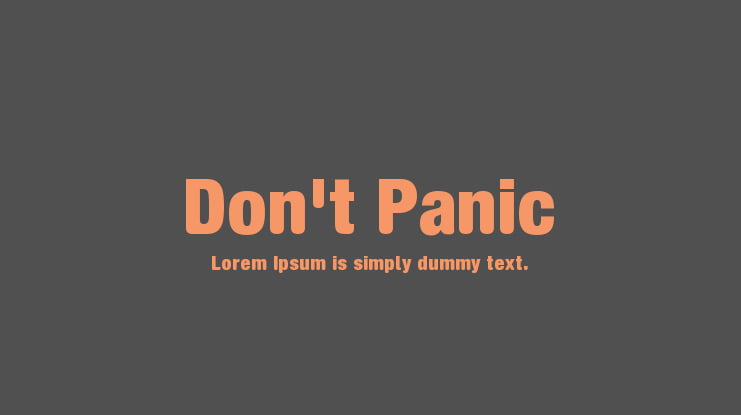 Don't Panic Font
