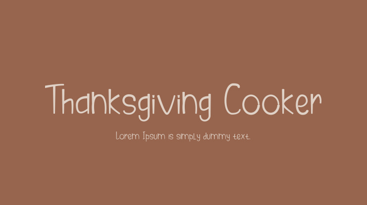 Thanksgiving Cooker Font