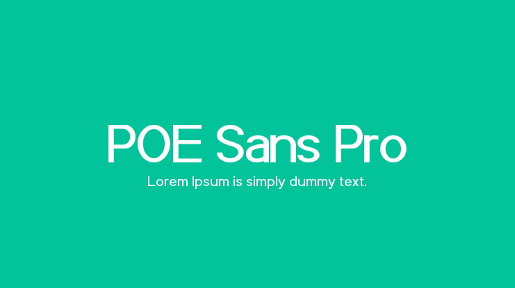 POE Sans Pro Font Family