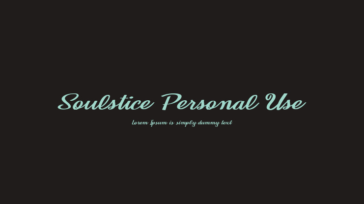Soulstice Personal Use Font