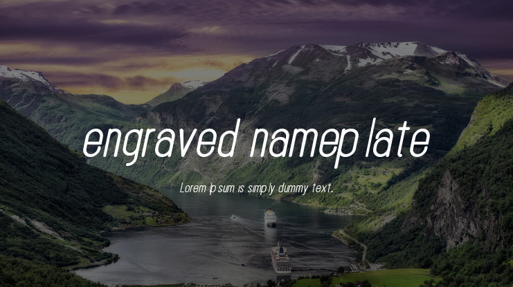 engraved nameplate Font Family