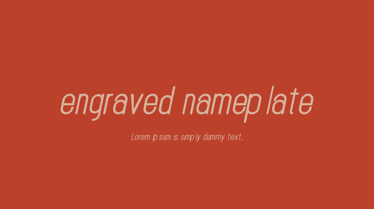 engraved nameplate Font Family