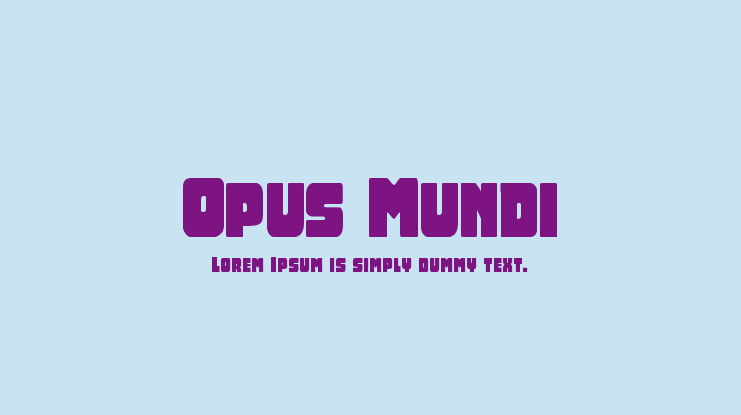 Opus Mundi Font Family