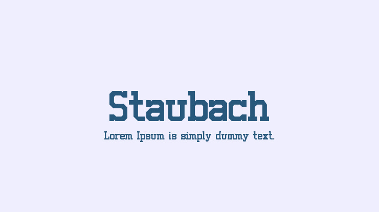 Staubach Font