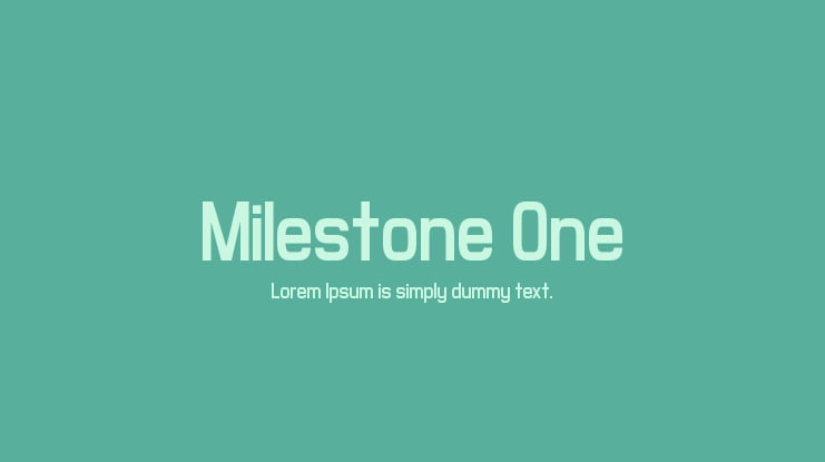 Milestone One Font