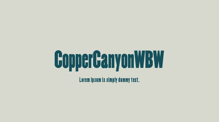 CopperCanyonWBW Font Family