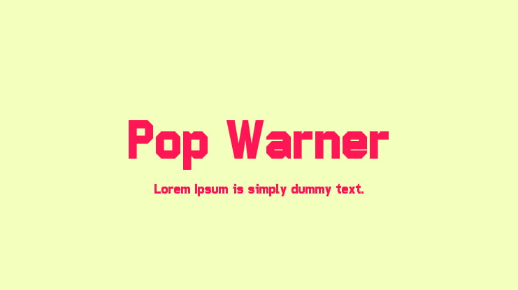 Pop Warner Font