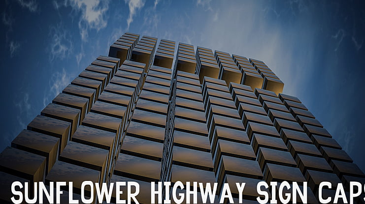 Sunflower Highway Sign Caps Font
