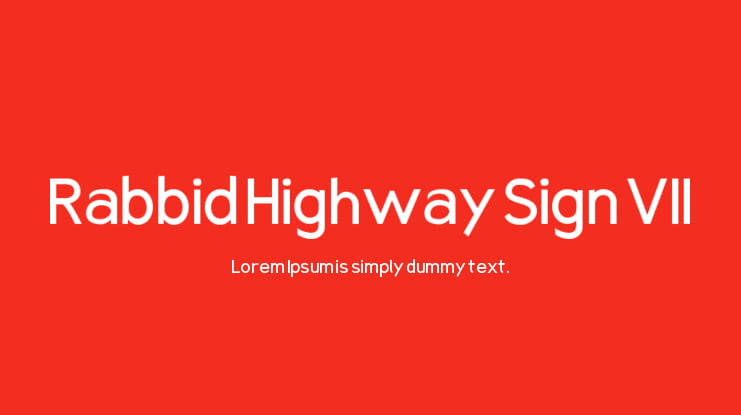 Rabbid Highway Sign VII Font