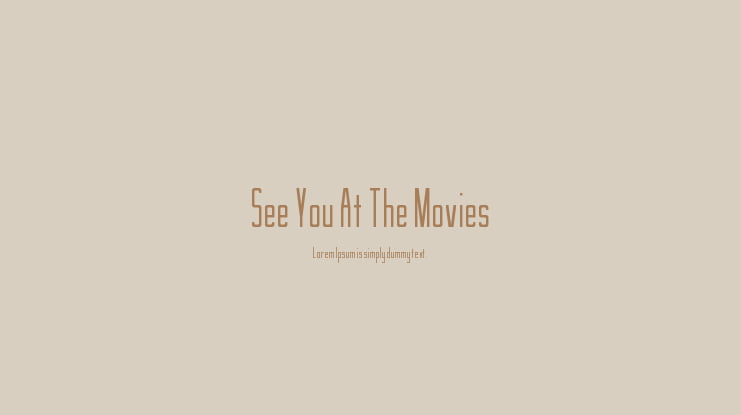See You At The Movies Font